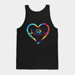 Dog Mom Dad Puppy Love Dogs Paw Print Heart Tank Top